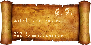 Galgóczi Ferenc névjegykártya