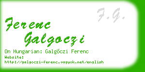ferenc galgoczi business card